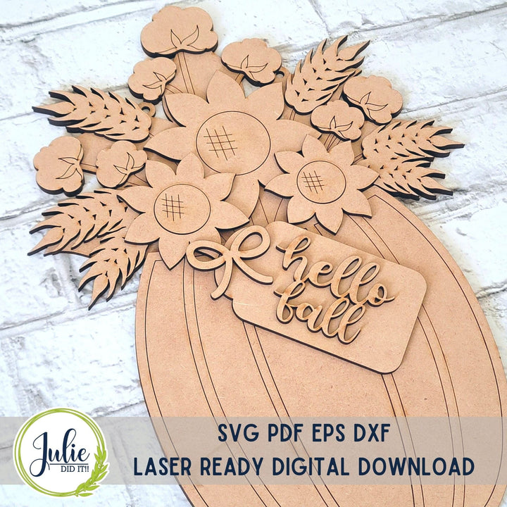 Julie Did It Studios Fall Floral Pumpkin Door Hanger - September 2023 Design Studio