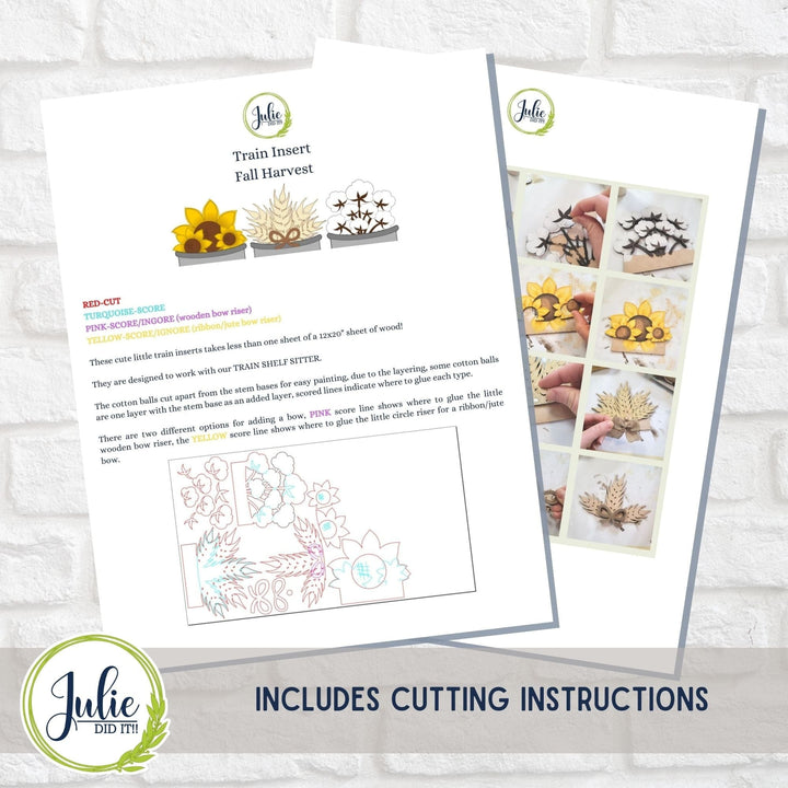 Julie Did It Studios Fall Florals Train Inserts - September 2023 Design Studio