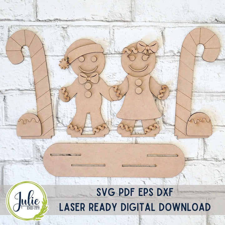 Julie Did It Studios Gingerbread Couple Shelf Sitter - August 2023 Design Studio