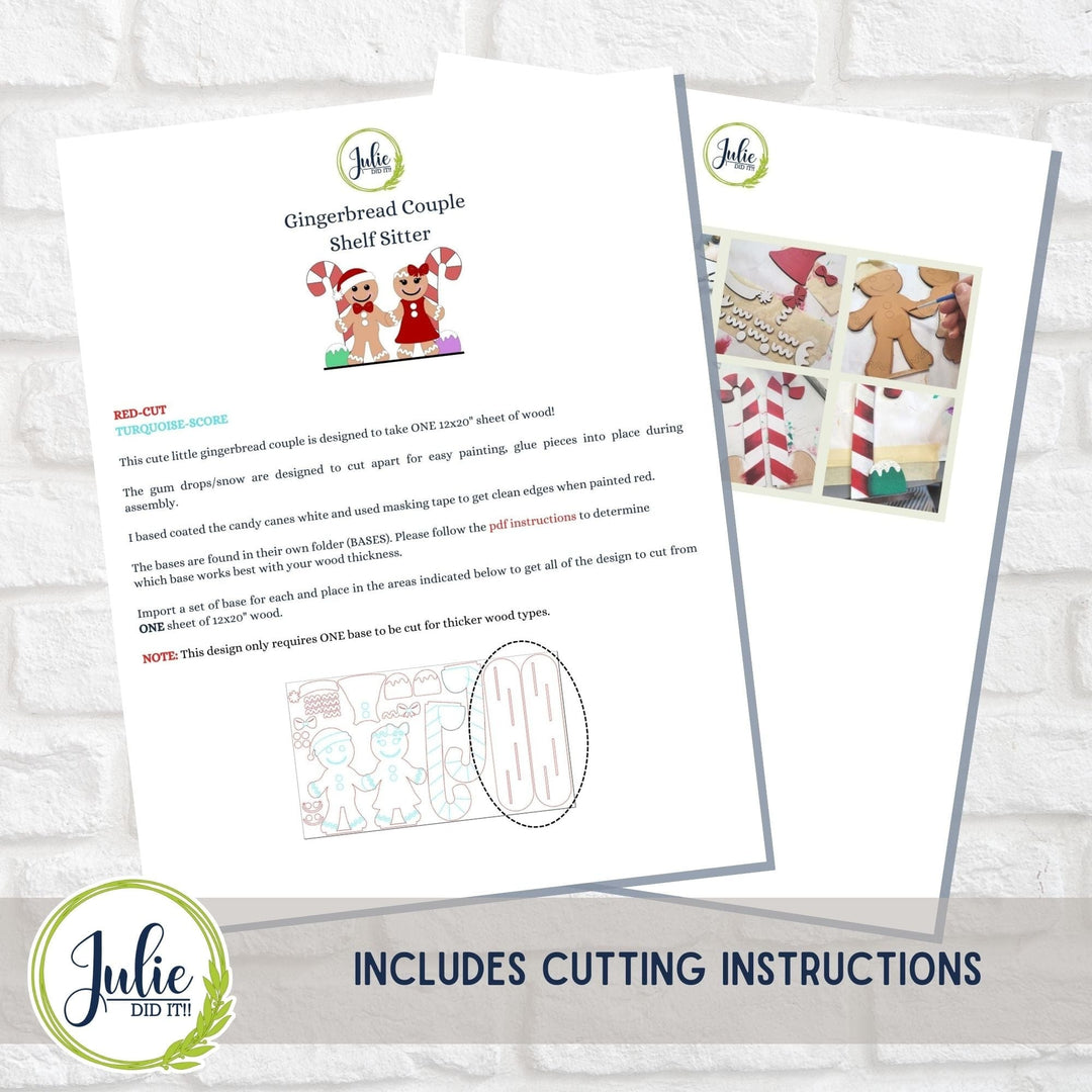 Julie Did It Studios Gingerbread Couple Shelf Sitter - August 2023 Design Studio