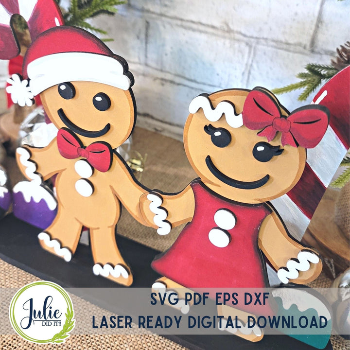 Julie Did It Studios Gingerbread Couple Shelf Sitter - August 2023 Design Studio