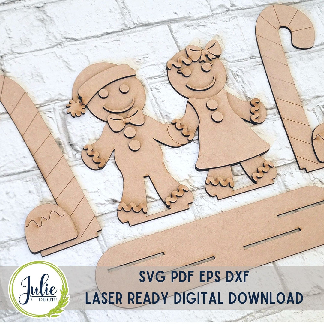 Julie Did It Studios Gingerbread Couple Shelf Sitter - August 2023 Design Studio