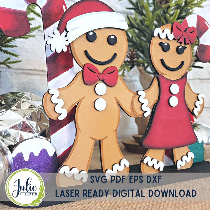 Julie Did It Studios Gingerbread Couple Shelf Sitter - August 2023 Design Studio