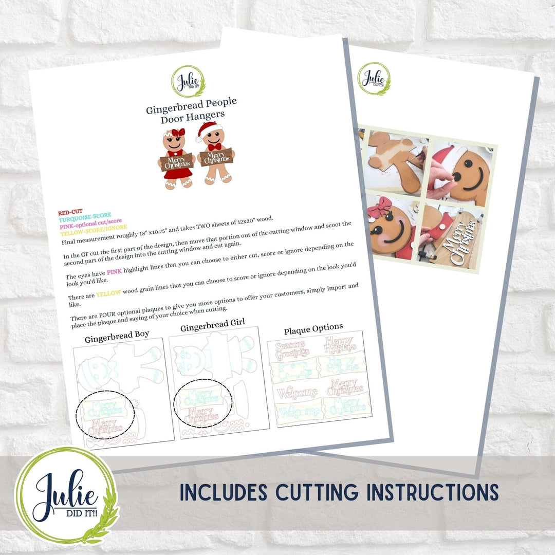 Julie Did It Studios Gingerbread People Door Hangers - August 2023 Design Studio