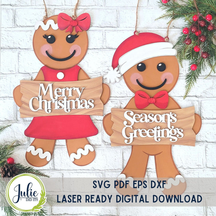 Julie Did It Studios Gingerbread People Door Hangers - August 2023 Design Studio