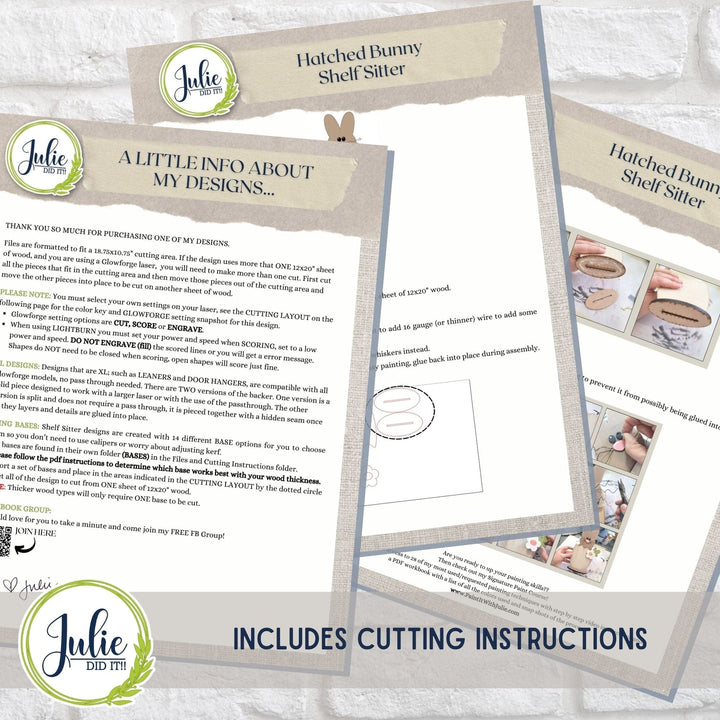 Julie Did It Studios Hatched Bunny Shelf Sitter -  February 2024 Design Studio