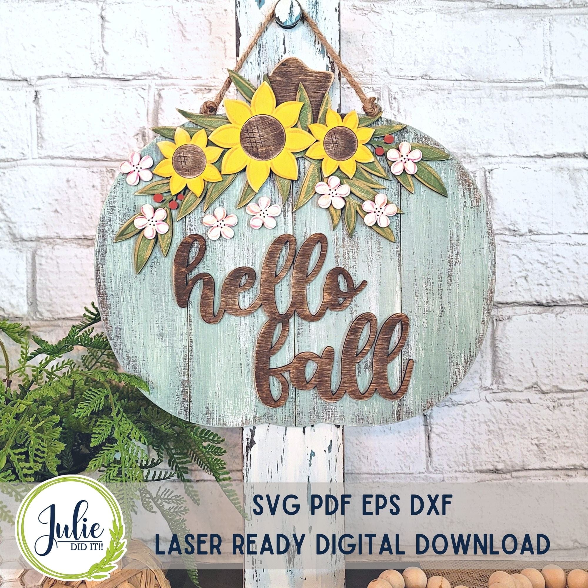 Hello Fall Rustic Pumpkin – Julie Did It Studios
