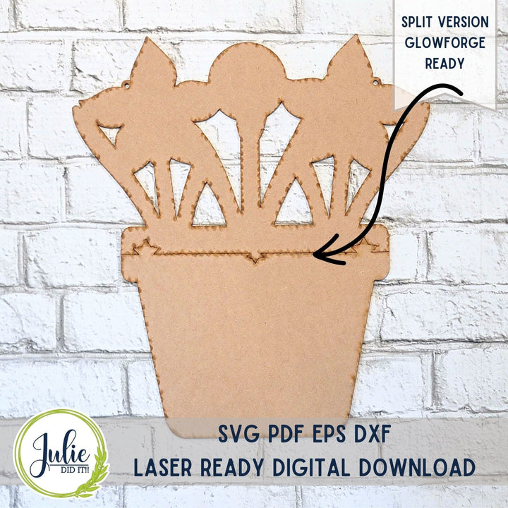 Julie Did It Studios Hello Spring Pot of Daffodils Door Hanger
