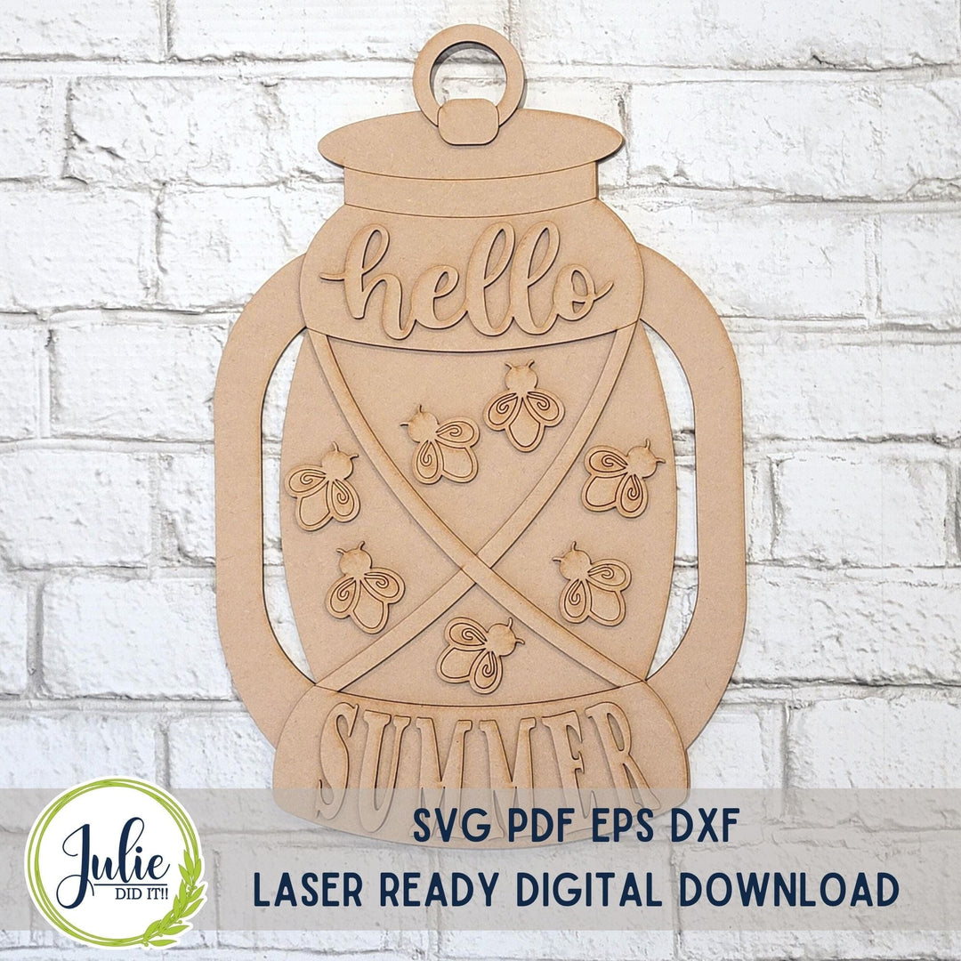 Julie Did It Studios Hello Summer Lantern Door Hanger - March 2023 Design Studio