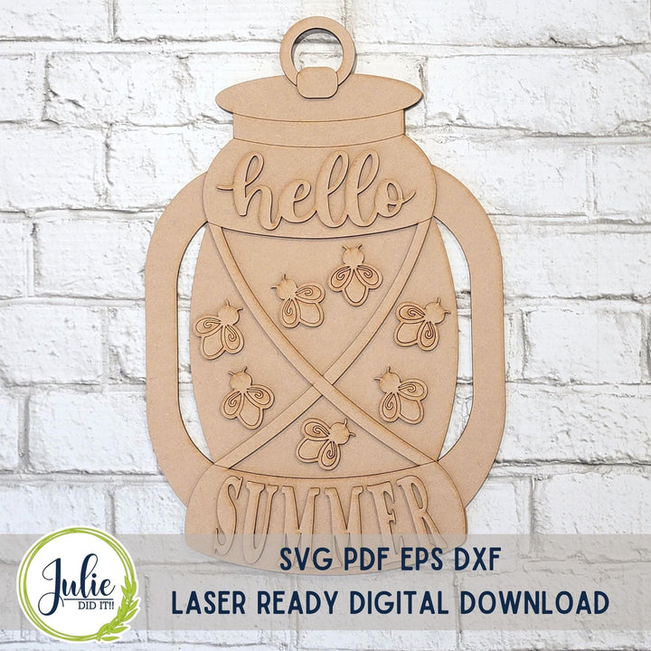 Julie Did It Studios Hello Summer Lantern Door Hanger - March 2023 Design Studio