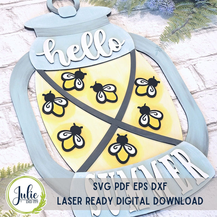 Julie Did It Studios Hello Summer Lantern Door Hanger - March 2023 Design Studio