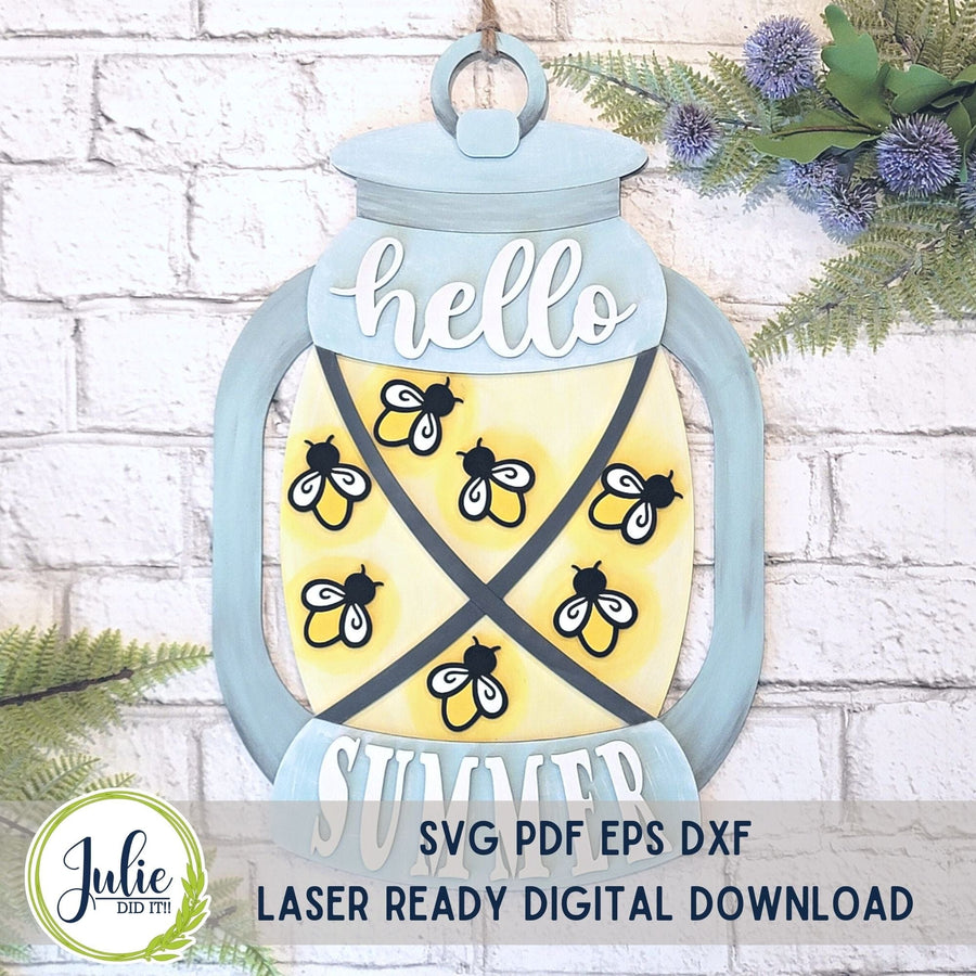 Julie Did It Studios Hello Summer Lantern Door Hanger - March 2023 Design Studio