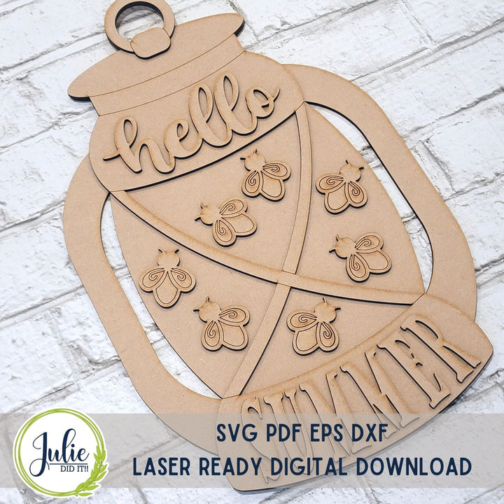 Julie Did It Studios Hello Summer Lantern Door Hanger - March 2023 Design Studio