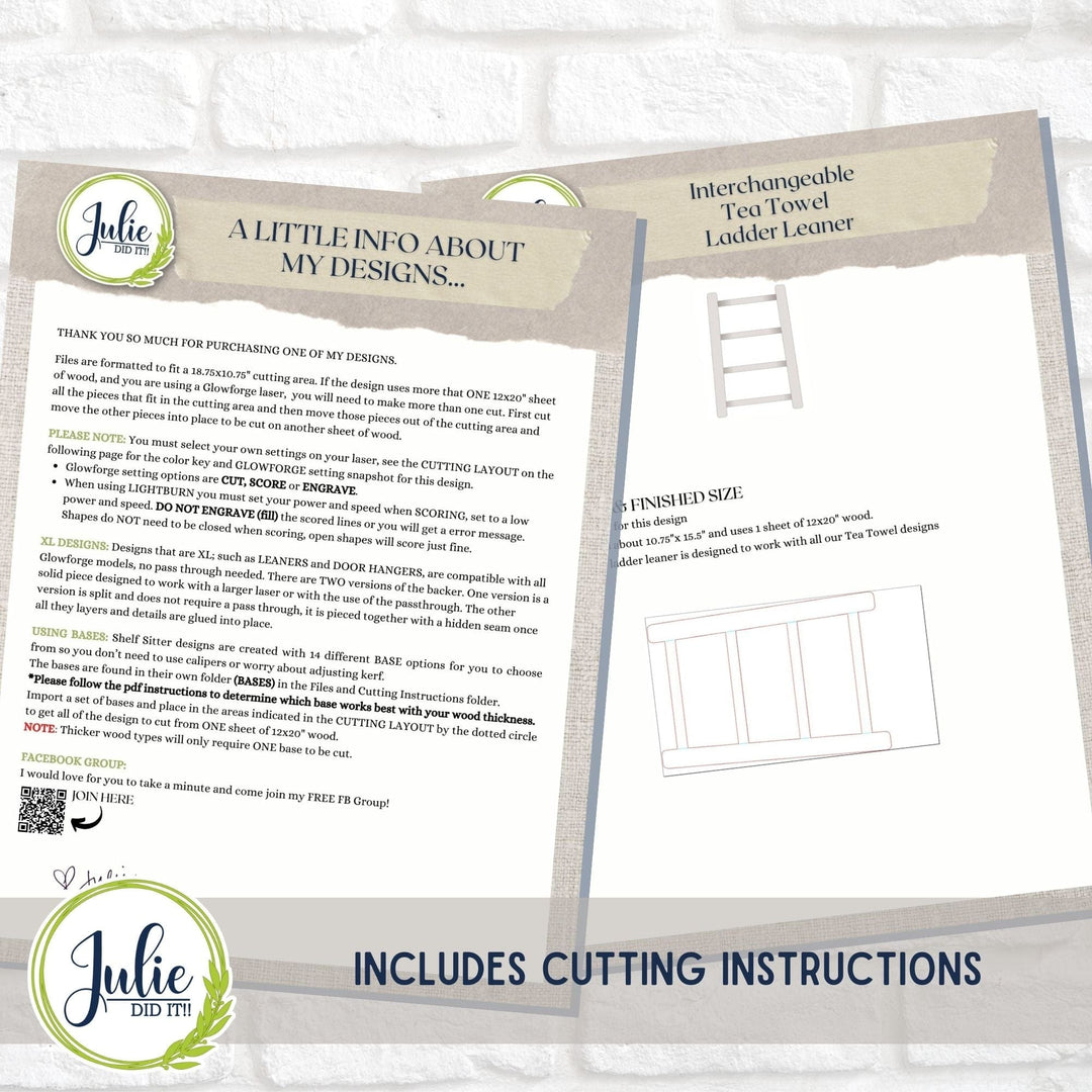 Julie Did It Studios Interchangeable Tea Towel Ladder Leaner - January 2024 Design Studio