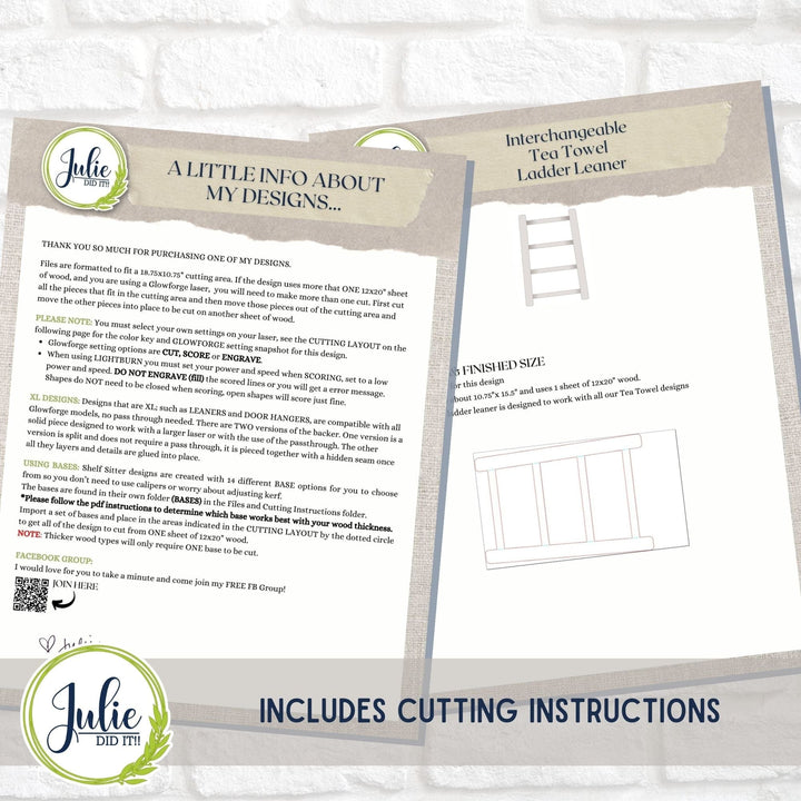 Julie Did It Studios Interchangeable Tea Towel Ladder Leaner - January 2024 Design Studio