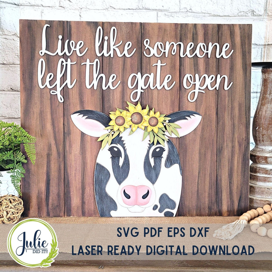 Julie Did It Studios "Live Like Someone Left the Gate Open" XL Leaner - December 2023 Design Studio