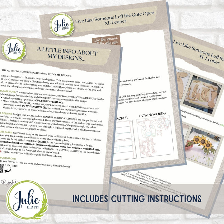 Julie Did It Studios "Live Like Someone Left the Gate Open" XL Leaner - December 2023 Design Studio