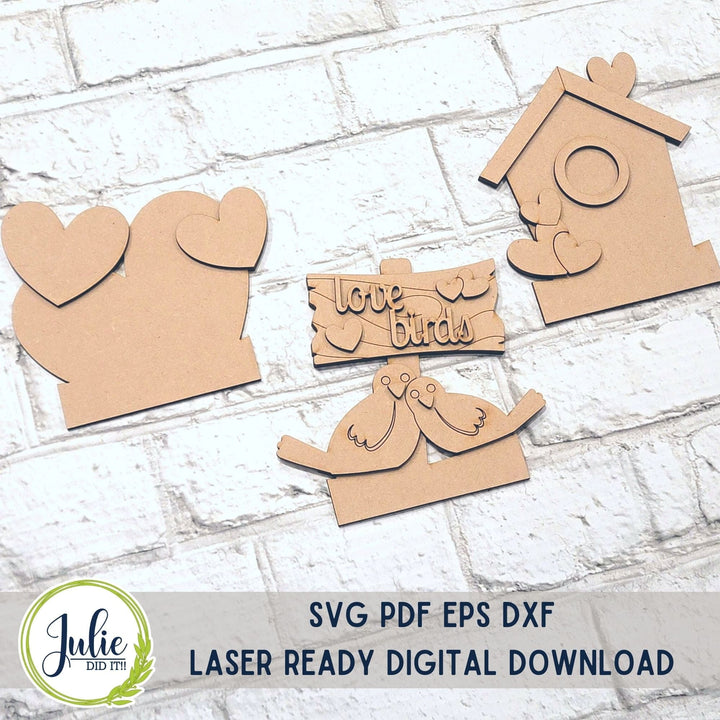 Julie Did It Studios Love Birds Train Insert