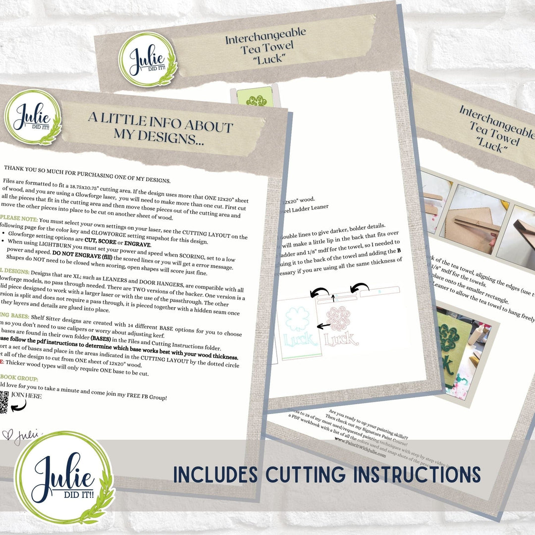 Julie Did It Studios "Luck" Interchangeable Tea Towel - January 2024 Design Studio