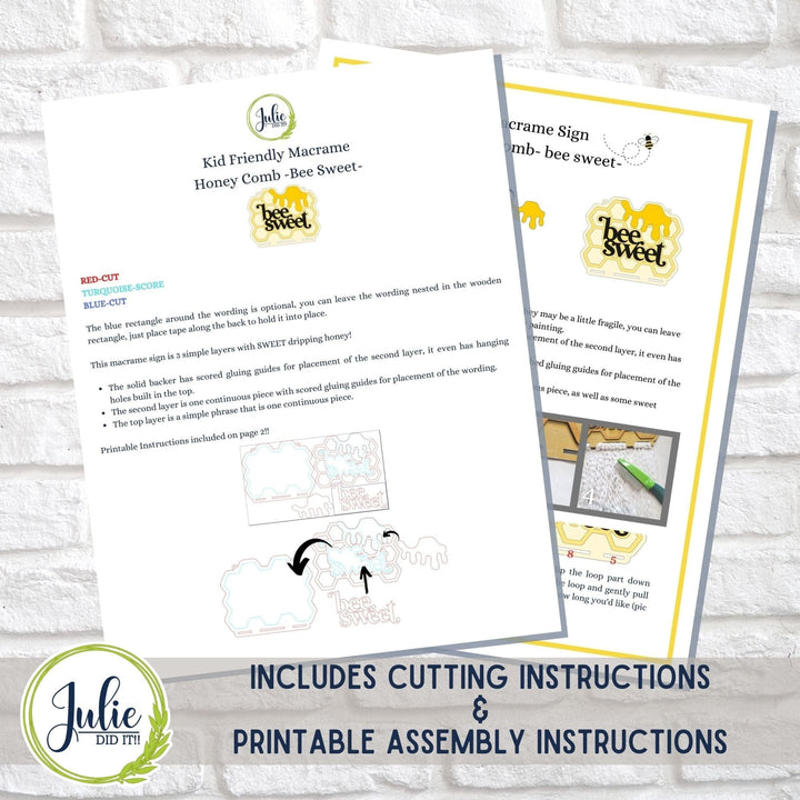 Julie Did It Studios Macrame Honeycomb - Bee Sweet (kid friendly)