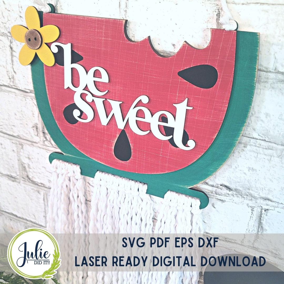 Julie Did It Studios Macrame Watermelon - Be Sweet (kid friendly) BONUS FILE