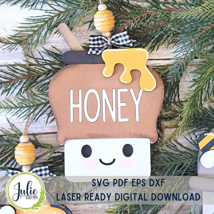 Julie Did It Studios Marshmallow Mug Ornaments - Bees (set of 4)