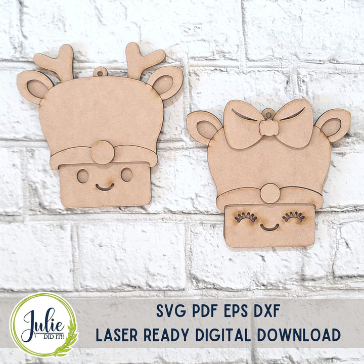 Julie Did It Studios Marshmallow Mug Ornaments - Reindeer (set of 2)