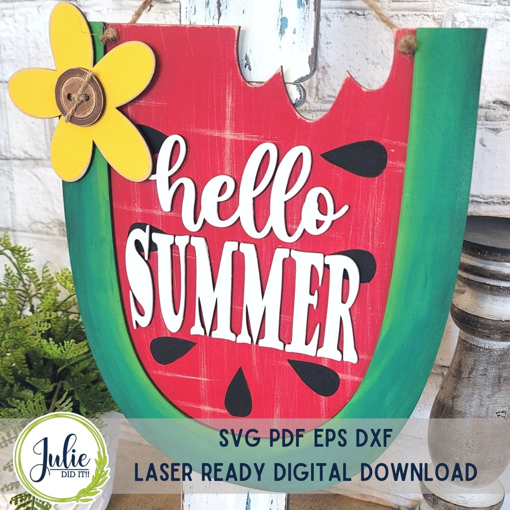 Julie Did It Studios May 2023 - "Hello Summer" Watermelon Sign Exclusive DIY Kit