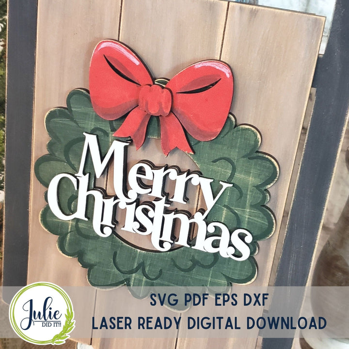 Julie Did It Studios Merry Christmas Sled Sign - You Be the Maker Free File