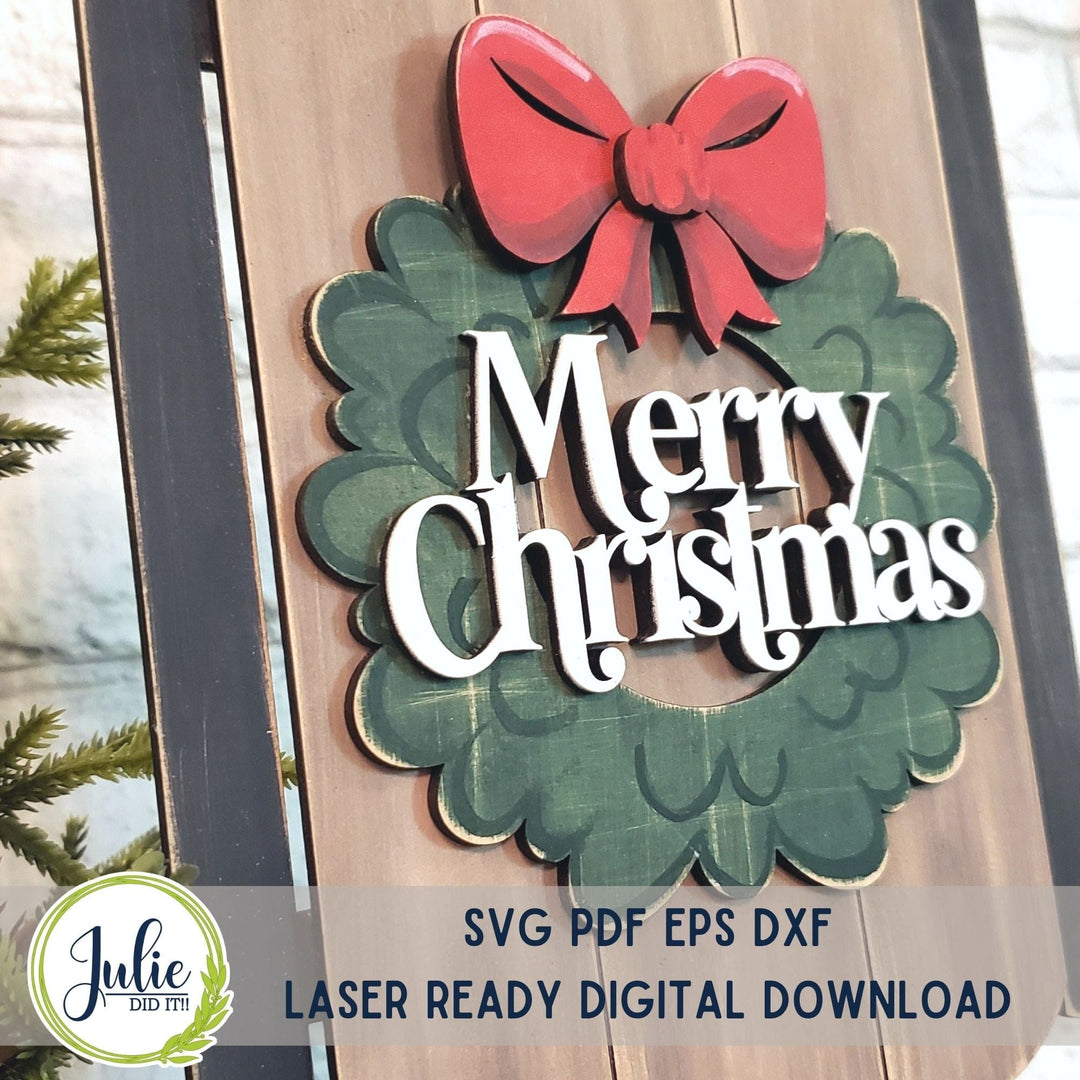 Julie Did It Studios Merry Christmas Sled Sign - You Be the Maker Free File