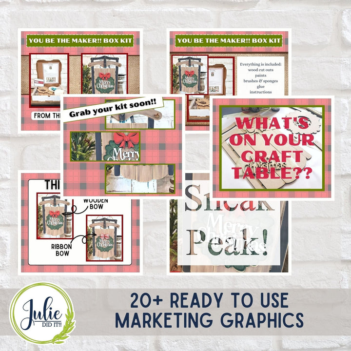 Julie Did It Studios Merry Christmas Sled Sign - You Be the Maker Free File