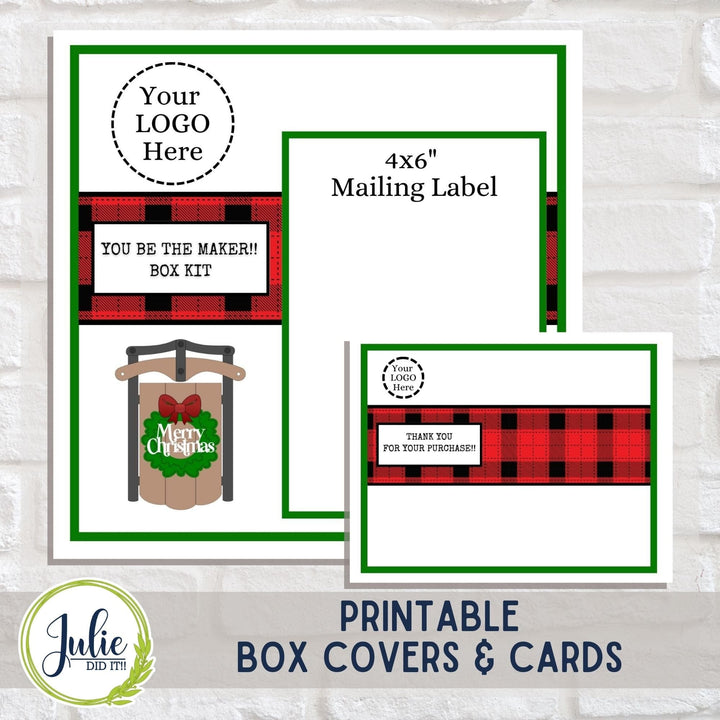 Julie Did It Studios Merry Christmas Sled Sign - You Be the Maker Free File