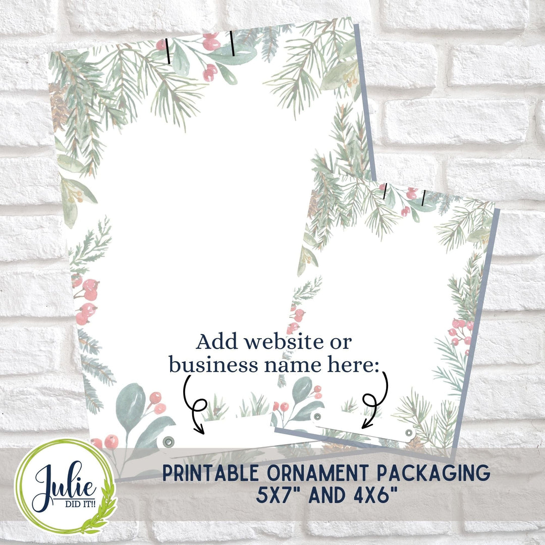 Julie Did It Studios Ornament Packaging Printables