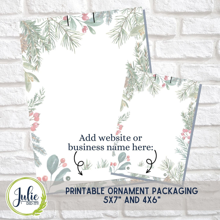 Julie Did It Studios Ornament Packaging Printables