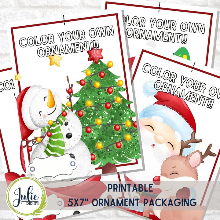 Julie Did It Studios ornaments Color Your Own Ornaments - Christmas Wreath Characters