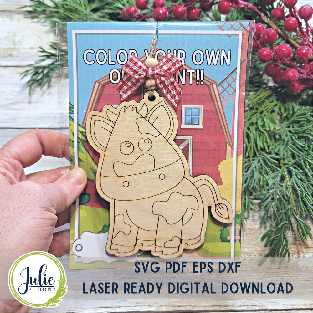 Julie Did It Studios ornaments Color Your Own Ornaments - Farm Animals