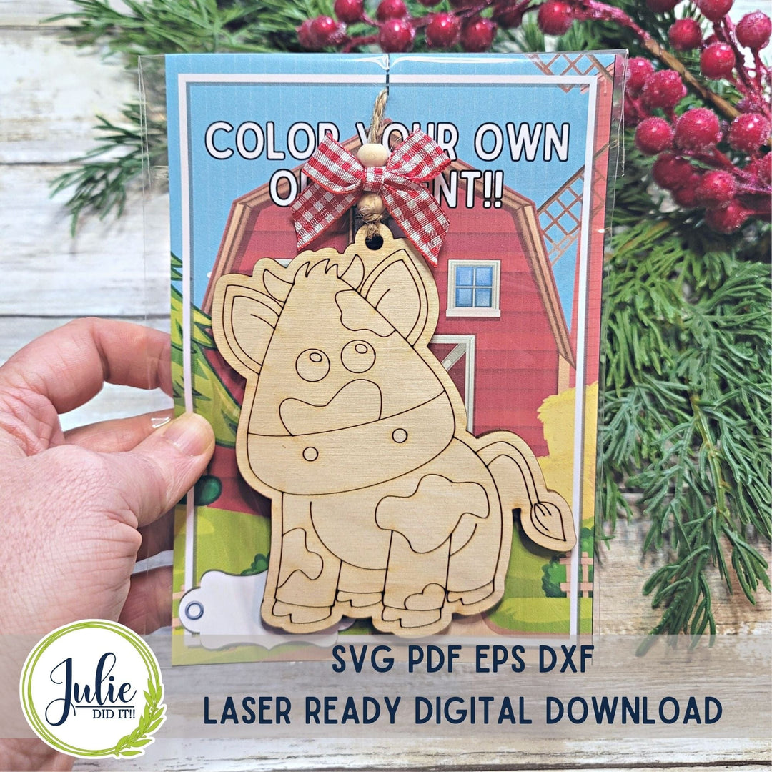 Julie Did It Studios ornaments Color Your Own Ornaments - Farm Animals