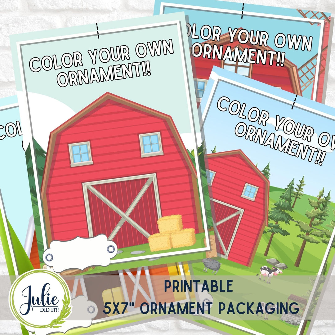 Julie Did It Studios ornaments Color Your Own Ornaments - Farm Animals