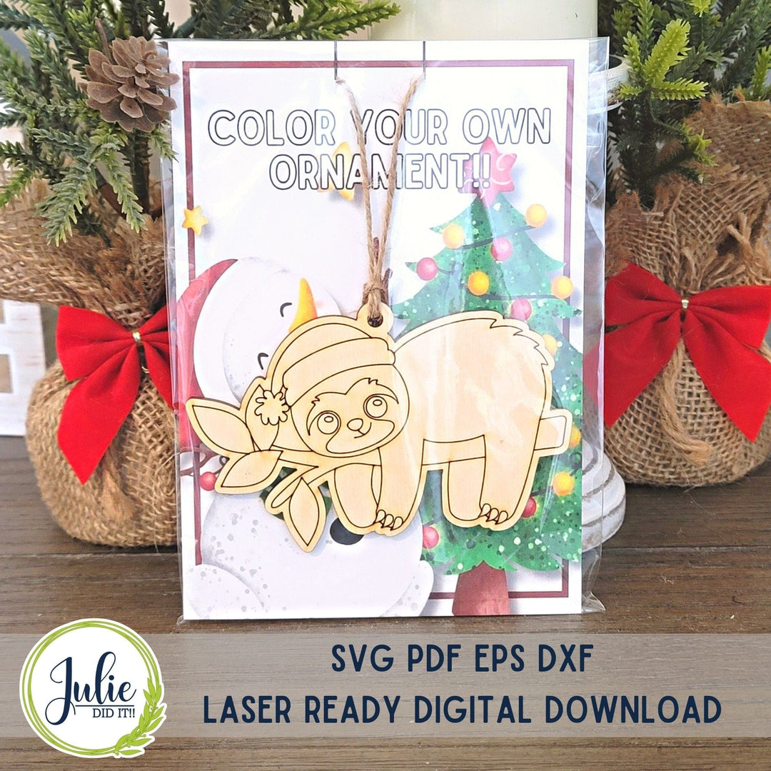 Julie Did It Studios ornaments Color Your Own Ornaments - Santa Misc Animals