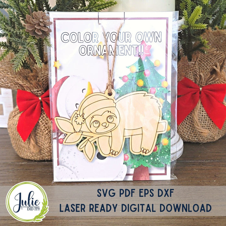 Julie Did It Studios ornaments Color Your Own Ornaments - Santa Misc Animals