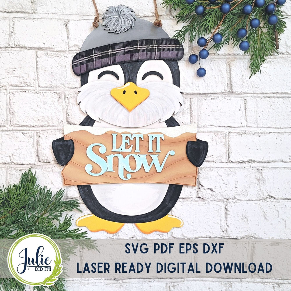 Julie Did It Studios Penguin Door Hangers -  November 2023 Design Studio