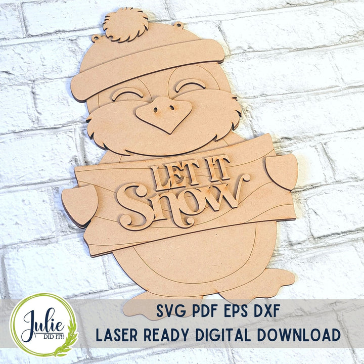 Julie Did It Studios Penguin Door Hangers -  November 2023 Design Studio