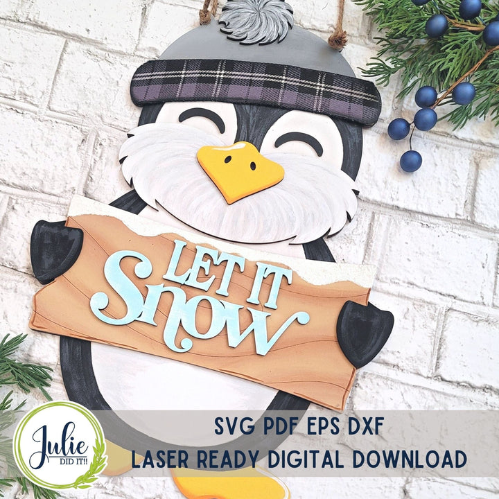 Julie Did It Studios Penguin Door Hangers -  November 2023 Design Studio