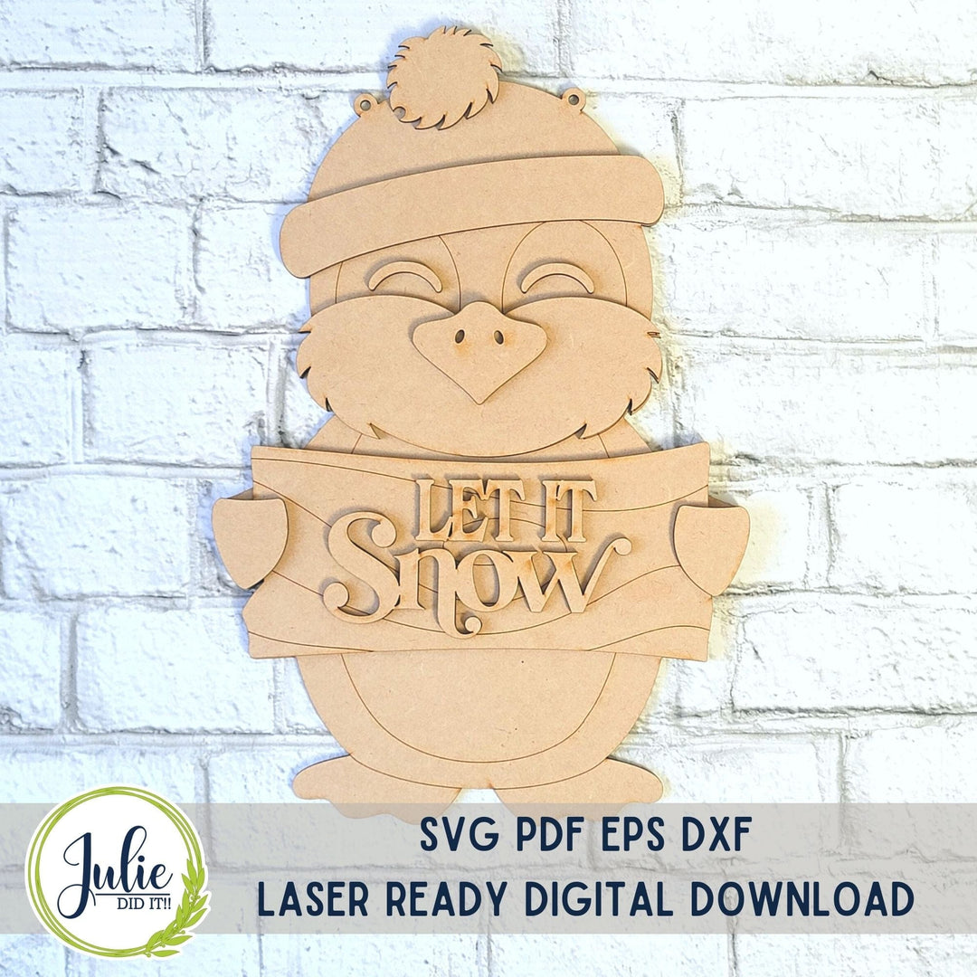 Julie Did It Studios Penguin Door Hangers -  November 2023 Design Studio