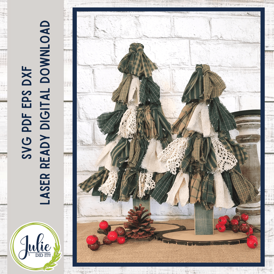 Julie Did It Studios Rag Tie Tree Shelf Sitters