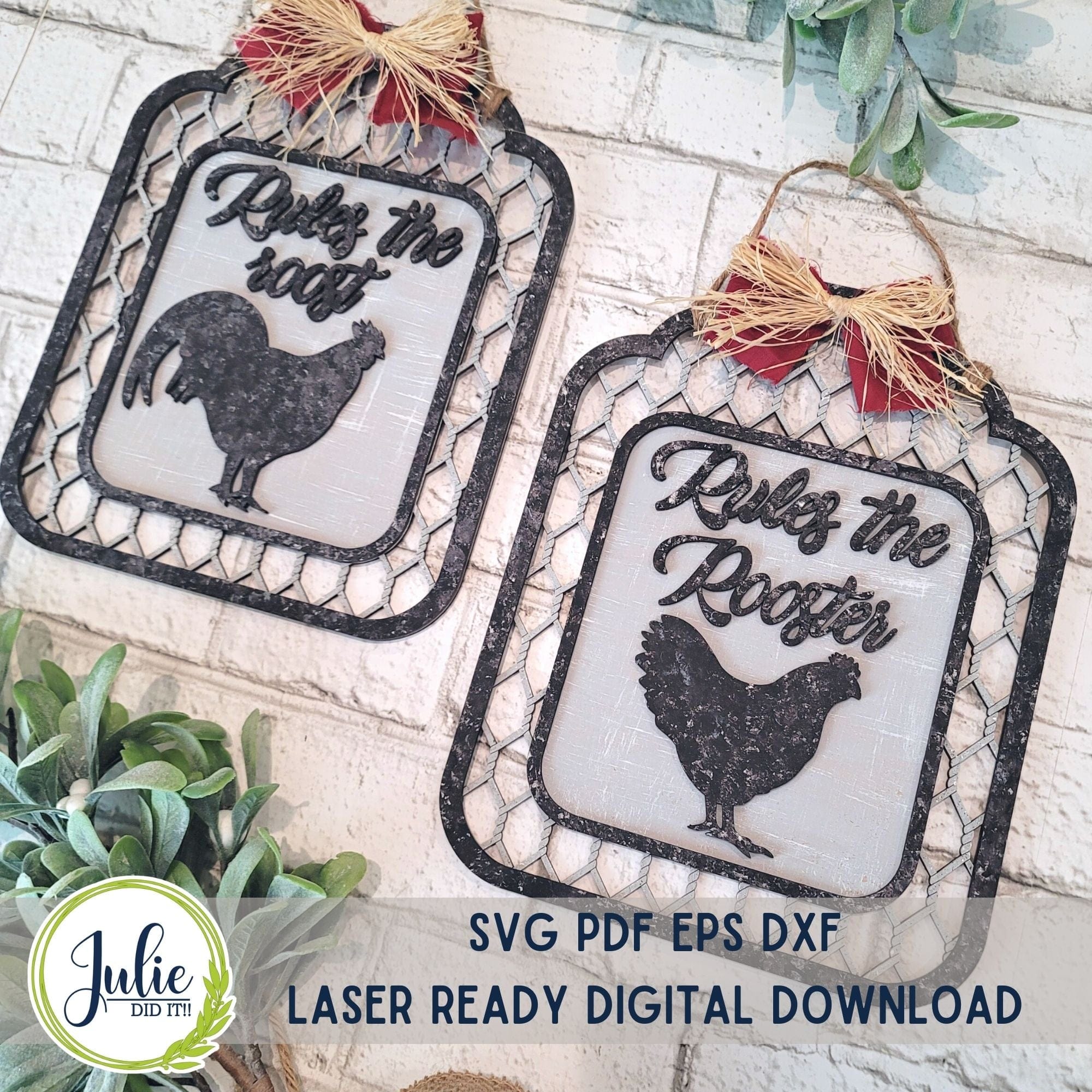 Rules the Roost / Rules the Rooster Sign Set – Julie Did It Studios