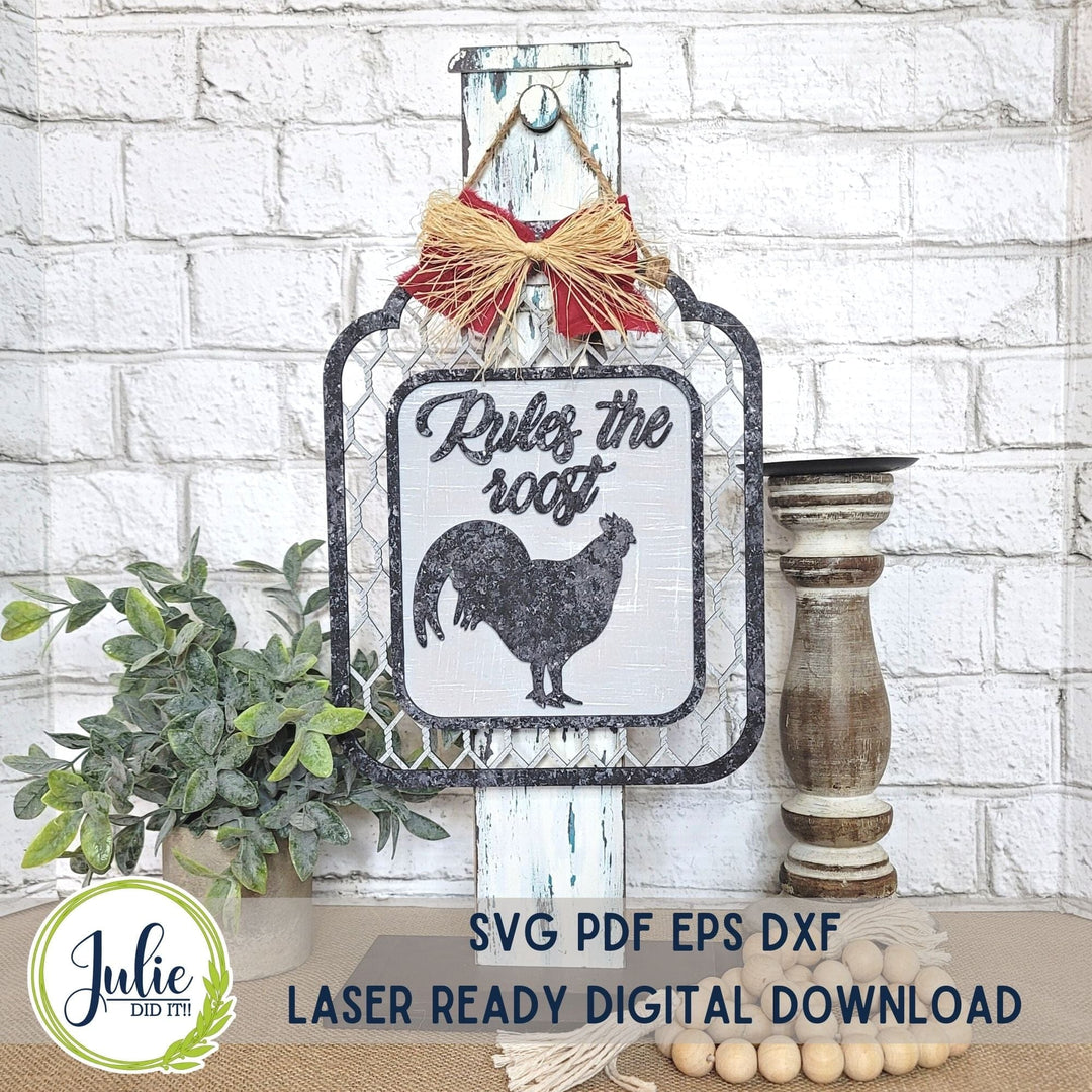 Julie Did It Studios Rules the Roost / Rules the Rooster Sign Set