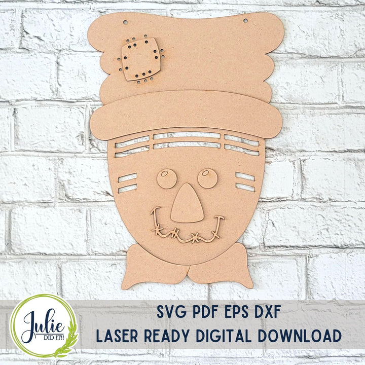 Julie Did It Studios Scarecrow Rag Tie Door Hanger
