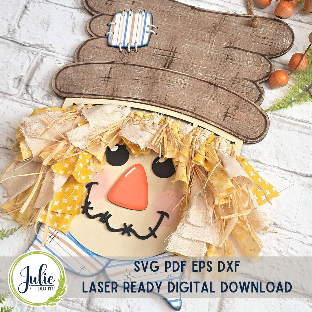 Julie Did It Studios Scarecrow Rag Tie Door Hanger