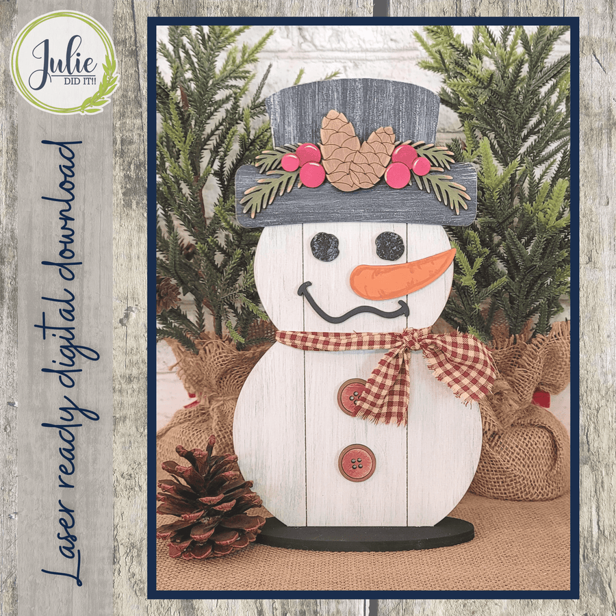 Julie Did It Studios Shiplap Snowman Shelf Sitter